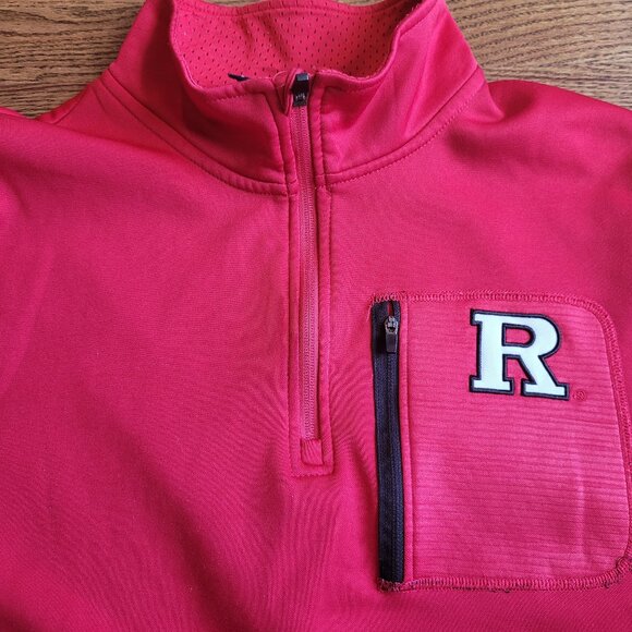 Red Rutgers Campus Heritage 1/4 Zip Shirt Large L - Picture 1 of 9